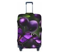 DJnni Happy Valentine'S Day Travel Box Protective Cover,Suitcase Cover,Travel Luggage Cover,Suitcase Protector Fits 18-32 In, Purple Plum Butterfly, L
