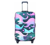 DJnni Native American Pattern Travel Box Protective Cover,Suitcase Cover,Travel Luggage Cover,Suitcase Protector Fits 18-32 In, Mermaid Pastel Pink Aqua, S
