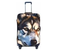 DJnni Native American Pattern Travel Box Protective Cover,Suitcase Cover,Travel Luggage Cover,Suitcase Protector Fits 18-32 In, Lovely Husky, L