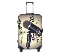 DJnni Penguins On The Iceberg Travel Box Protective Cover,Suitcase Cover,Travel Luggage Cover,Suitcase Protector Fits 18-32 In, Microphone With Music Note, S