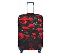 DJnni Penguins On The Iceberg Travel Box Protective Cover,Suitcase Cover,Travel Luggage Cover,Suitcase Protector Fits 18-32 In, Many Red Rose Print, L