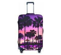 DJnni Pickleball Balls Colors Travel Box Protective Cover,Suitcase Cover,Travel Luggage Cover,Suitcase Protector Fits 18-32 In, Palm Tree Purple Sunsets, S