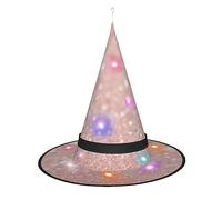 DJnni Pink Beach. Halloween Witch Hat Wide Brim Foldable Pointed Cap For Halloween Party Costume Accessory