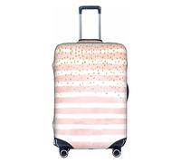 DJnni Pomeranians Cartoon Flowers Travel Box Protective Cover,Suitcase Cover,Travel Luggage Cover,Suitcase Protector Fits 18-32 In, Pink Stripe, M