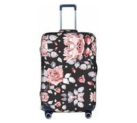 DJnni Pomeranians Cartoon Flowers Travel Box Protective Cover,Suitcase Cover,Travel Luggage Cover,Suitcase Protector Fits 18-32 In, Pink Flower (2), S