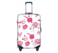 DJnni Pomeranians Cartoon Flowers Travel Box Protective Cover,Suitcase Cover,Travel Luggage Cover,Suitcase Protector Fits 18-32 In, Pink Flamingos, XL