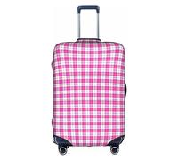 DJnni Pomeranians Cartoon Flowers Travel Box Protective Cover,Suitcase Cover,Travel Luggage Cover,Suitcase Protector Fits 18-32 In, Pink Plaid, M