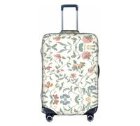 DJnni Pomeranians Cartoon Flowers Travel Box Protective Cover,Suitcase Cover,Travel Luggage Cover,Suitcase Protector Fits 18-32 In, Pink Flowers Leaves, XL