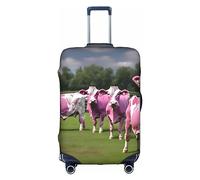 DJnni Purple Flowers Travel Box Protective Cover,Suitcase Cover,Travel Luggage Cover,Suitcase Protector Fits 18-32 In, Pink Flower Show Cows, L