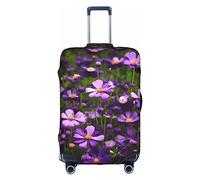 DJnni Purple Flowers Travel Box Protective Cover,Suitcase Cover,Travel Luggage Cover,Suitcase Protector Fits 18-32 In, Purple Flowers, S