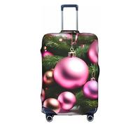 DJnni Purple Flowers Travel Box Protective Cover,Suitcase Cover,Travel Luggage Cover,Suitcase Protector Fits 18-32 In, Pink Christmas Ball, XL