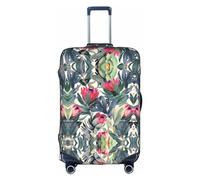DJnni Red Wine Travel Box Protective Cover,Suitcase Cover,Travel Luggage Cover,Suitcase Protector Fits 18-32 In, Red Flowers, XL