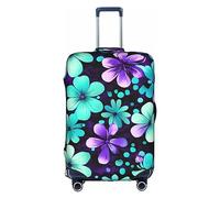 DJnni Red Wine Travel Box Protective Cover,Suitcase Cover,Travel Luggage Cover,Suitcase Protector Fits 18-32 In, Purple And Teal Flowers, S