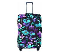 DJnni Red Wine Travel Box Protective Cover,Suitcase Cover,Travel Luggage Cover,Suitcase Protector Fits 18-32 In, Purple And Teal Flower, S