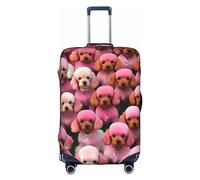 DJnni Red Wine Travel Box Protective Cover,Suitcase Cover,Travel Luggage Cover,Suitcase Protector Fits 18-32 In, Pink Poodles Dogs, XL