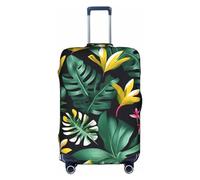 DJnni Retro Baseball Brown Travel Box Protective Cover,Suitcase Cover,Travel Luggage Cover,Suitcase Protector Fits 18-32 In, Hawaiian Tropical Leaves Flower, S