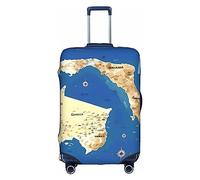 DJnni Retro Baseball Brown Travel Box Protective Cover,Suitcase Cover,Travel Luggage Cover,Suitcase Protector Fits 18-32 In, Greece Map Print, M