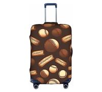 DJnni Retro Baseball Brown Travel Box Protective Cover,Suitcase Cover,Travel Luggage Cover,Suitcase Protector Fits 18-32 In, Retro Baseball Brown, M