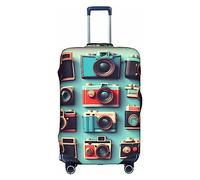 DJnni Retro Cool Camera Collection Travel Box Protective Cover,Suitcase Cover,Travel Luggage Cover,Suitcase Protector Fits 18-32 In, Retro Cool Camera Collection, L