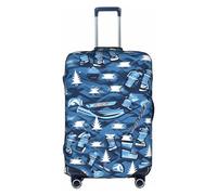 DJnni Retro Cool Camera Collection Travel Box Protective Cover,Suitcase Cover,Travel Luggage Cover,Suitcase Protector Fits 18-32 In, Ice Hockey Pattern, XL