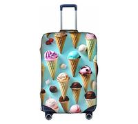 DJnni Retro Cool Camera Collection Travel Box Protective Cover,Suitcase Cover,Travel Luggage Cover,Suitcase Protector Fits 18-32 In, Ice Cream Cones, L