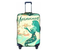 DJnni Retro Mermaid Travel Box Protective Cover,Suitcase Cover,Travel Luggage Cover,Suitcase Protector Fits 18-32 In, Retro Mermaid, L