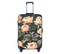 DJnni Retro Mermaid Travel Box Protective Cover,Suitcase Cover,Travel Luggage Cover,Suitcase Protector Fits 18-32 In, Peach Peony, L
