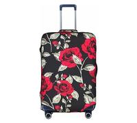 DJnni Santa Claus Christmas Travel Box Protective Cover,Suitcase Cover,Travel Luggage Cover,Suitcase Protector Fits 18-32 In, Red Rose Garden, S