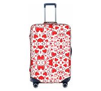 DJnni Santa Claus Christmas Travel Box Protective Cover,Suitcase Cover,Travel Luggage Cover,Suitcase Protector Fits 18-32 In, Romantic Red Heart, L