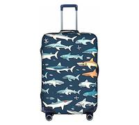 DJnni Sharks Nautical Travel Box Protective Cover,Suitcase Cover,Travel Luggage Cover,Suitcase Protector Fits 18-32 In, Sharks Nautical, M
