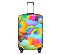 DJnni Sport Baseball Travel Box Protective Cover,Suitcase Cover,Travel Luggage Cover,Suitcase Protector Fits 18-32 In, Rainbow Hearts Pattern, L