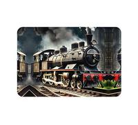 DJnni Steam Locomotive Train Door Mat Welcome, Outside Door Mats for Home Entry Floor, Easy to Clean, Patio Doormats, 16x24 Inch
