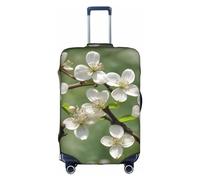 DJnni Teal Grey And White Floral Travel Box Protective Cover,Suitcase Cover,Travel Luggage Cover,Suitcase Protector Fits 18-32 In, Spring Dogwood Blossoms, M