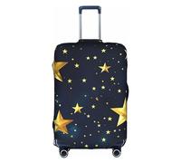 DJnni Teal Grey And White Floral Travel Box Protective Cover,Suitcase Cover,Travel Luggage Cover,Suitcase Protector Fits 18-32 In, Stars Eastern Pattern, M