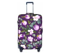 DJnni Teal Grey And White Floral Travel Box Protective Cover,Suitcase Cover,Travel Luggage Cover,Suitcase Protector Fits 18-32 In, Spring Plum Floral, M