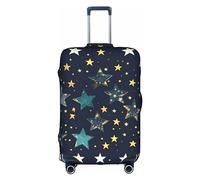 DJnni Teal Grey And White Floral Travel Box Protective Cover,Suitcase Cover,Travel Luggage Cover,Suitcase Protector Fits 18-32 In, Stars Eastern Stars, M