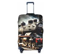 DJnni Teal Grey And White Floral Travel Box Protective Cover,Suitcase Cover,Travel Luggage Cover,Suitcase Protector Fits 18-32 In, Steam Locomotive Train, M