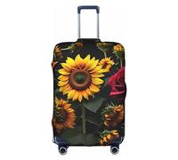 DJnni The Underwater World Tropical Fish Travel Box Protective Cover,Suitcase Cover,Travel Luggage Cover,Suitcase Protector Fits 18-32 In, Sunflower Rose, S