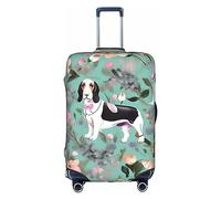 DJnni Wildlife Hunting Deer Bear Elk Travel Box Protective Cover,Suitcase Cover,Travel Luggage Cover,Suitcase Protector Fits 18-32 In, Sweet Basset Hound Florals, XL