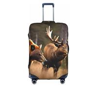 DJnni Wildlife Hunting Deer Bear Elk Travel Box Protective Cover,Suitcase Cover,Travel Luggage Cover,Suitcase Protector Fits 18-32 In, Wildlife Hunting Deer Bear Elk, M