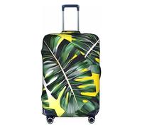DJnni Wildlife Hunting Deer Bear Elk Travel Box Protective Cover,Suitcase Cover,Travel Luggage Cover,Suitcase Protector Fits 18-32 In, Tropical Banana Palm Leaves, L