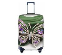 DJnni Wildlife Hunting Deer Bear Elk Travel Box Protective Cover,Suitcase Cover,Travel Luggage Cover,Suitcase Protector Fits 18-32 In, Rhinestone Butterfly, XL