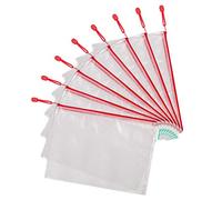 Djois, 509003 Zip Pocket, A4, Red, Pack of 8, Reinforced Zip Pockets, Ultra Robust Material, Tear-Resistant, Perfect for Documents, Thematic Organisation