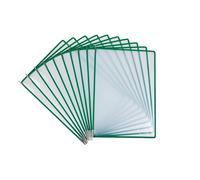 Djois, 924015 Easy Load Pivot Wallet, A4, PP, Green, Pack of 10, Easy Opening System, Document Protection, Recyclable, Display Display, Dispenser Box