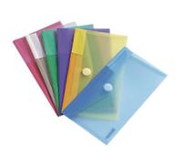 Djois Color Collection Document Wallet 510279 Velcro fastener PP (Polypropylene) Portrait and Landscape 13.5 (W) x 25 (H) cm Assorted Pack of 6