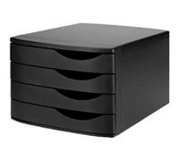 Djois Re-Solution Desktop Drawers 4 Drawer Set with 4 drawers, black A4 PS (Polystyrene) Black 30 x 37.5 x 21.6 cm