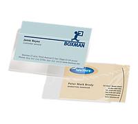 Djois Self-Adhesive Business Card Pockets with Long-side Opening Pack of 100