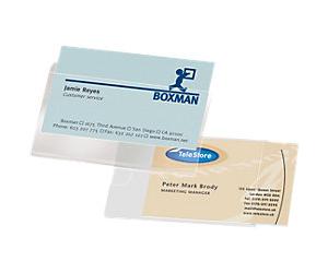 Djois Self-Adhesive Business Card Pockets with Long-side Opening Pack of 100