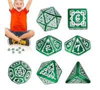 Djowyh Dice Set, 7-Piece Role Play Dice Set, Complete Toy with Bright Colours, Decoration for Group Activities for the Dorm, Camping, Travel and