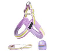 Djowyh Dog Harness and Lead, Adjustable Design, Practical Storage Bag, Anti-Twist Equipment for Walks, Hikes, Park, Camping